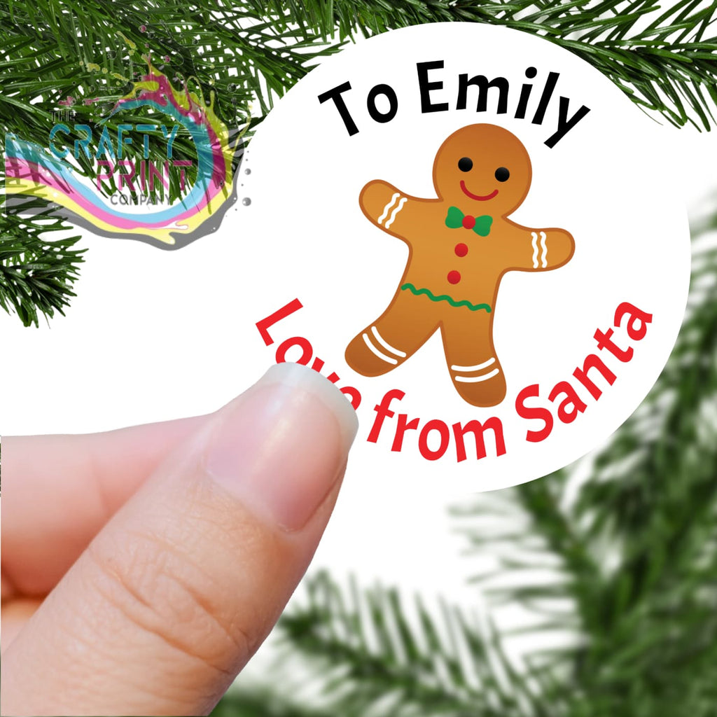 To Name Love from Santa with Gingerbread Man Printed