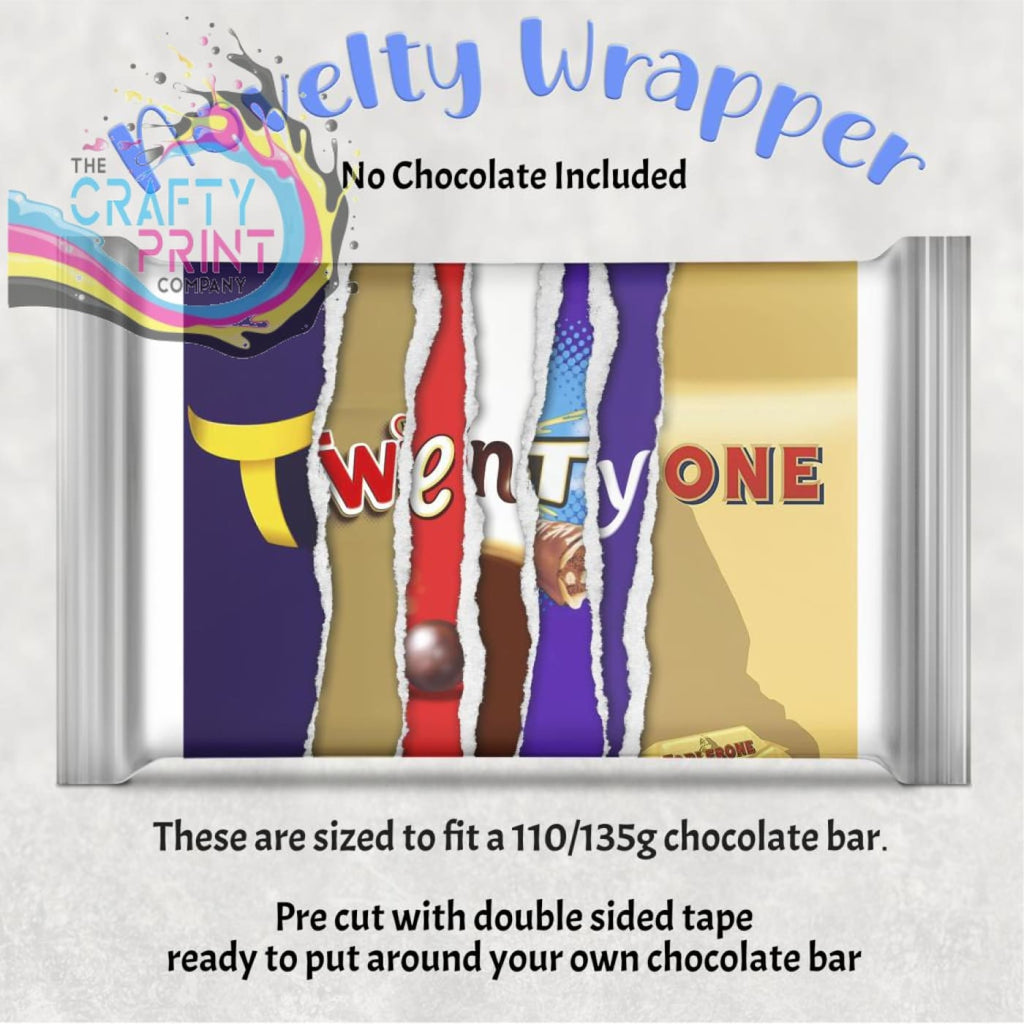 Twenty One Birthday Chocolate Bar Wrapper - Gift Wrapping