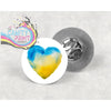 Ukraine Heart Lapel Pin Badge - & Pass Holders