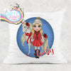 Unicorn Christmas Girl Personalised Cushion - Blonde Hair