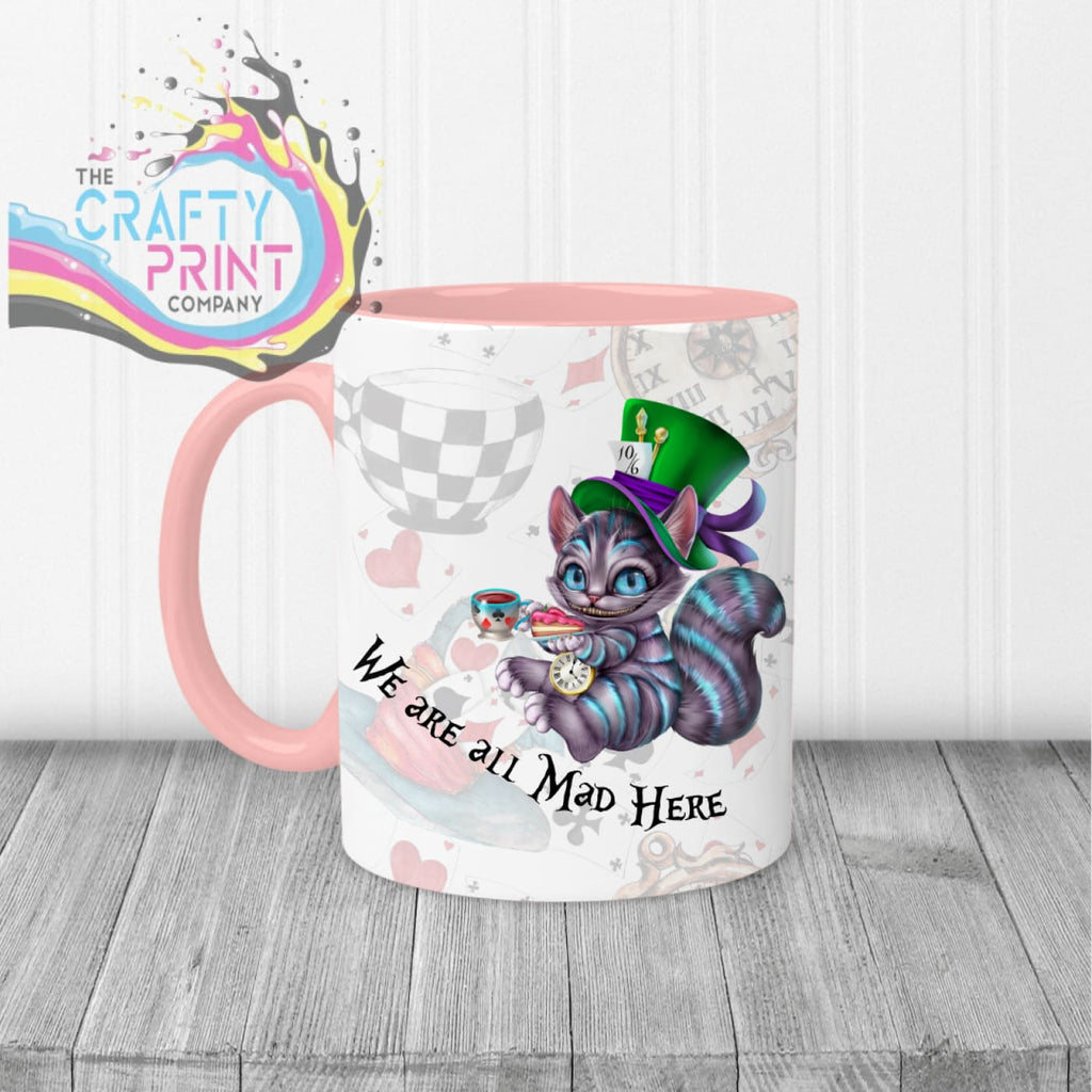 We are all Mad Here Mug - Pink Handle & Inner - Mugs