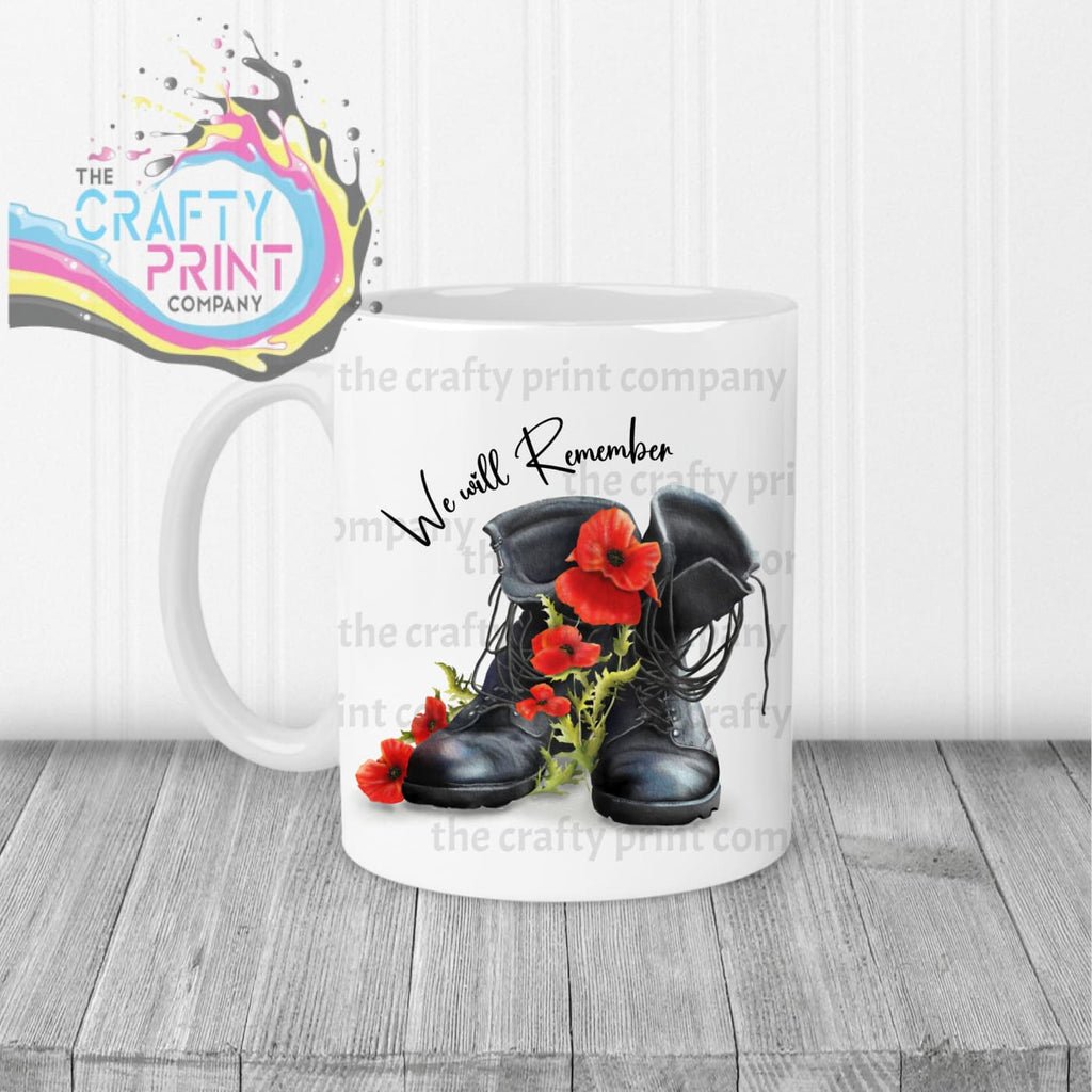 We Will Remember Remembrance Mug - White Handle & Inner