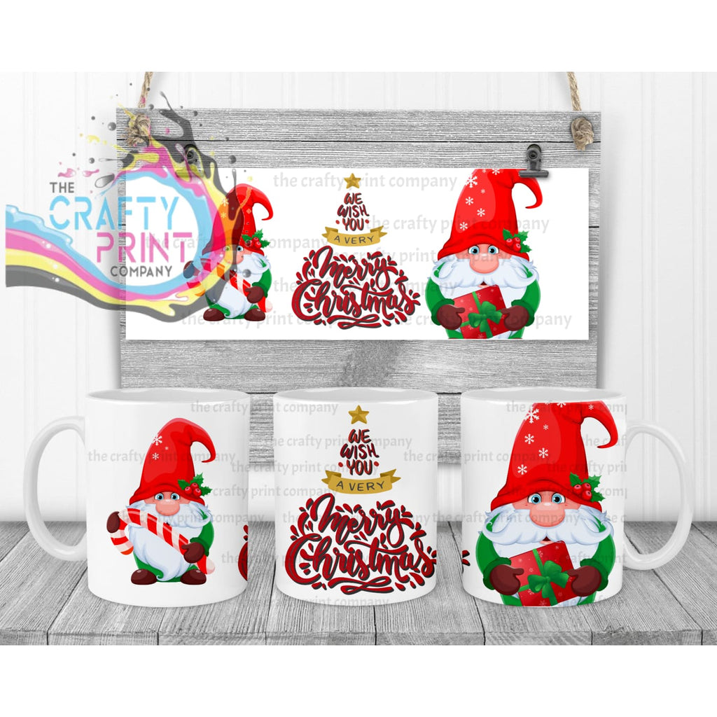 We wish you a very Merry Christmas Gnome Mug - White Handle