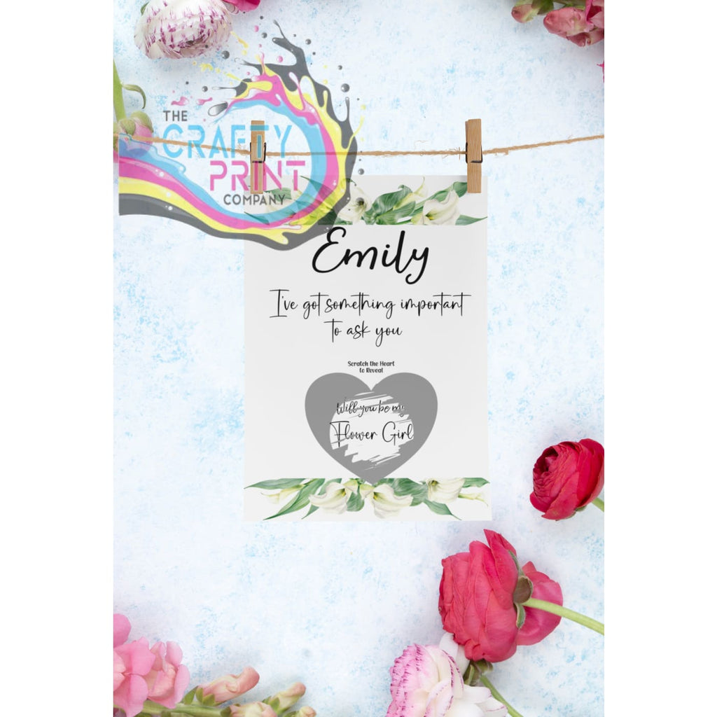 Will you be my Flower Girl? Postcard Scratch Card - Lily