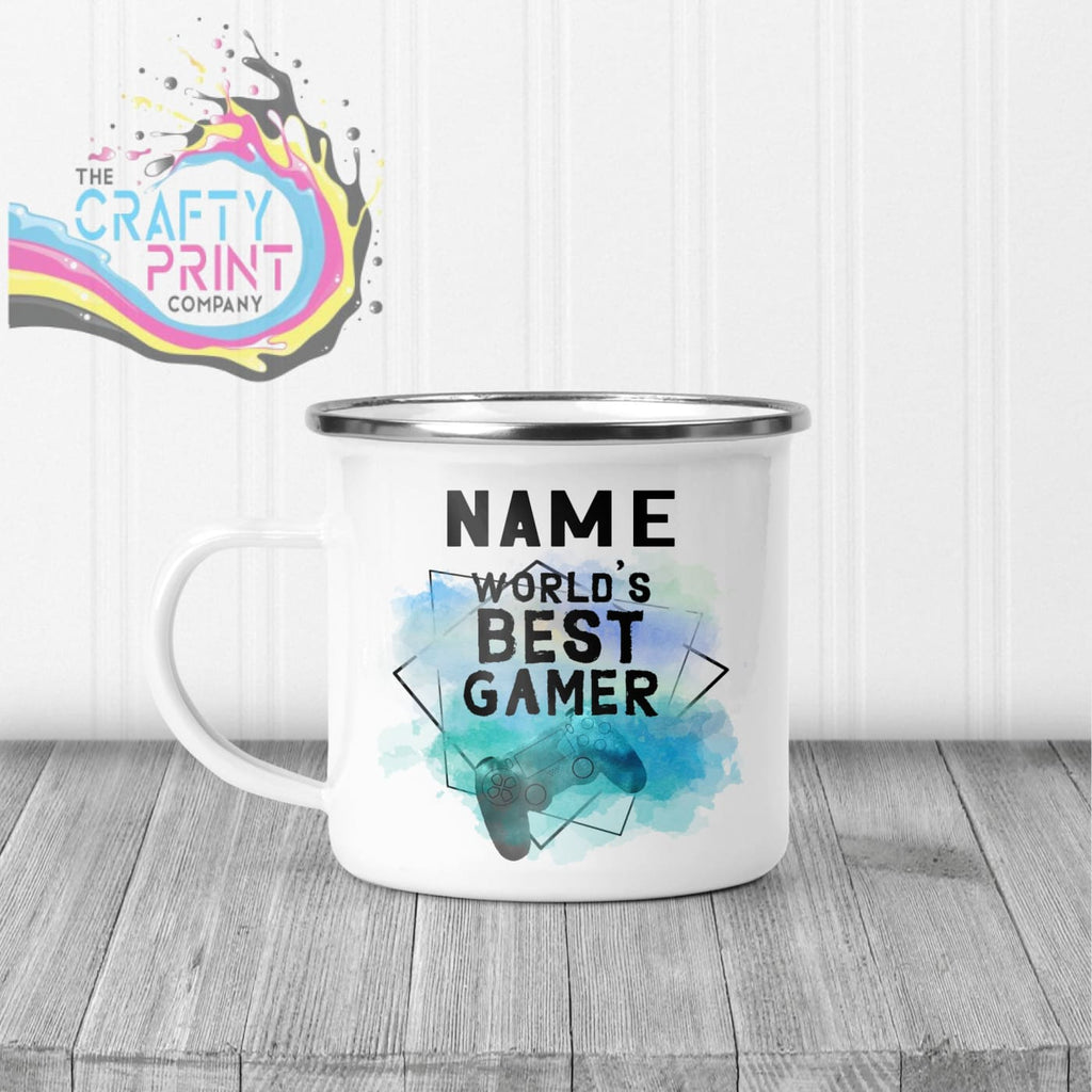 Worlds Best Gamer Playstation Personalised Mug - Enamel