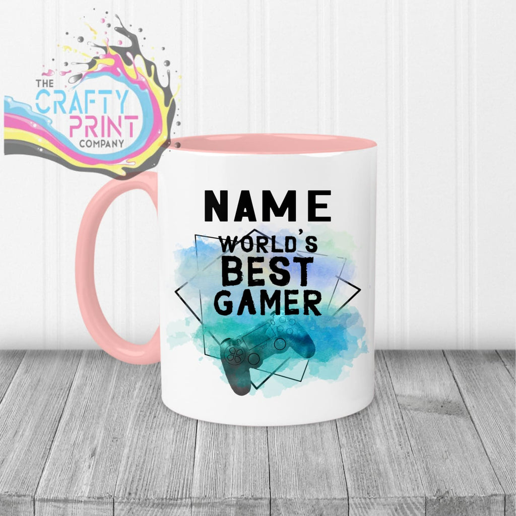 Worlds Best Gamer Playstation Personalised Mug - Pink