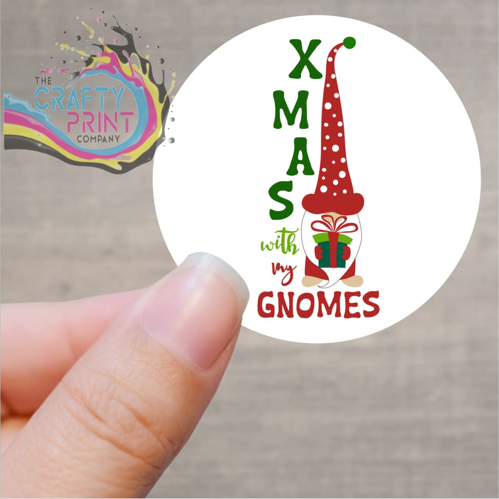 Xmas with my Gnomes Printed Sticker - Decorative Stickers